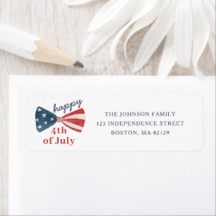 Cute Patriotic Happy 4th of July Address Return Address Label