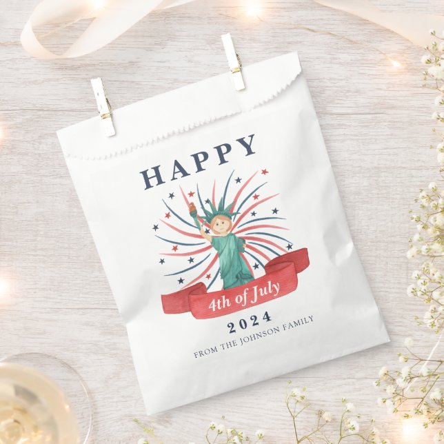 Cute Patriotic Red White And Blue 4th of July Favour Bag (Clipped)