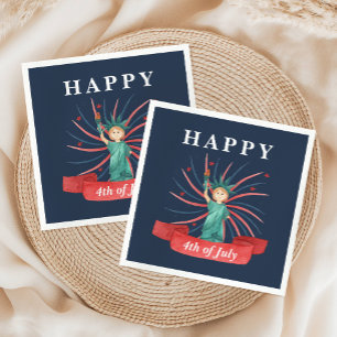 Cute Patriotic Red White And Blue 4th of July Napkin