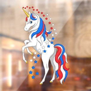 Cute Patriotic Red White Blue American Unicorn