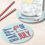 Cute Patriotic USA American Flag Heart 4th Of July Round Paper Coaster<br><div class="desc">Cute Patriotic USA American Flag Heart 4th Of July Round Paper Coaster!  Features cute distressed looking American Flag hearts to make up a fun red,  white,  and blue image!  Customise the colours of the background and fonts if you'd like! Celebrate the stars and stripes with this summer party theme.</div>