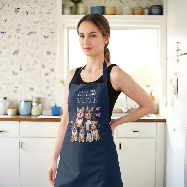 Cute Patriotics Childless Dogs Ladies Vote  Apron (Cute Patriotics Childless Dogs Ladies Vote Aprons Celebrate the patriotic spirit.)