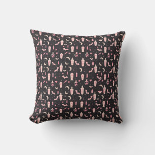 Cute pattern black and pink vampire witchcraft cushion