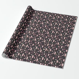 Cute pattern black and pink vampire witchcraft wrapping paper