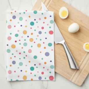 cute pattern colourful circles polka dots tea towel