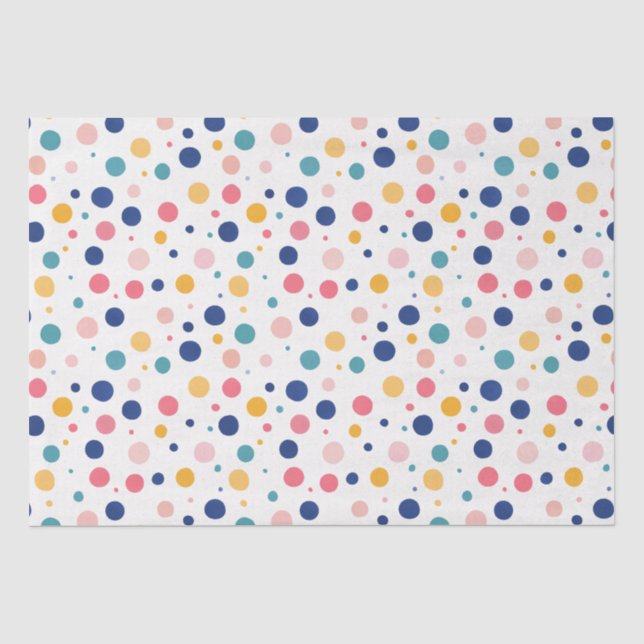 cute pattern colourful circles polka dots  tissue paper (Front)