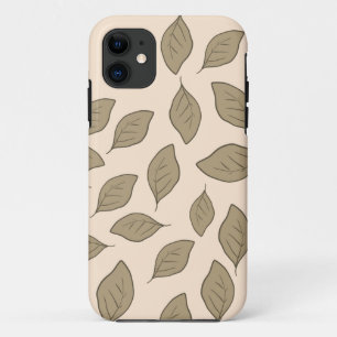 Cute pattern leaves   throw pillow iPhone 11 case