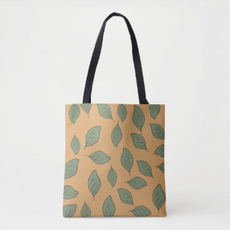 Cute pattern leaves tote bag