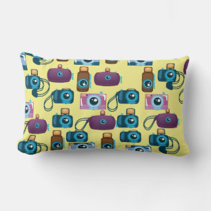 Cute Pattern of Cameras Lumbar Cushion