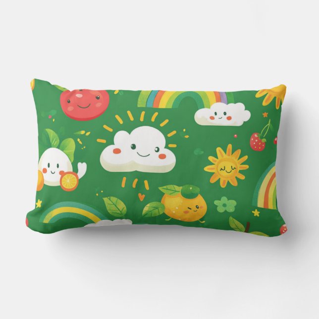 cute pattern theme lumbar cushion (Front)