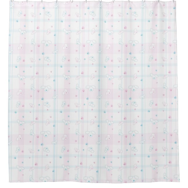 Cute pattern with dogs shower curtain (Front)