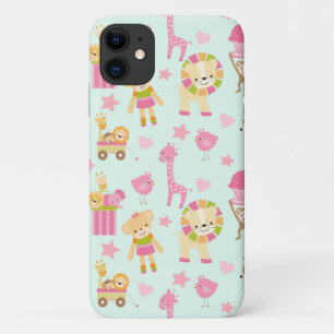 Cute Pattern with Happy Animals & Toys iPhone 11 Case