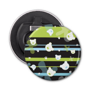 Cute pattern with little bears bottle opener