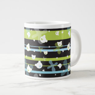 Cute pattern with little bears large coffee mug