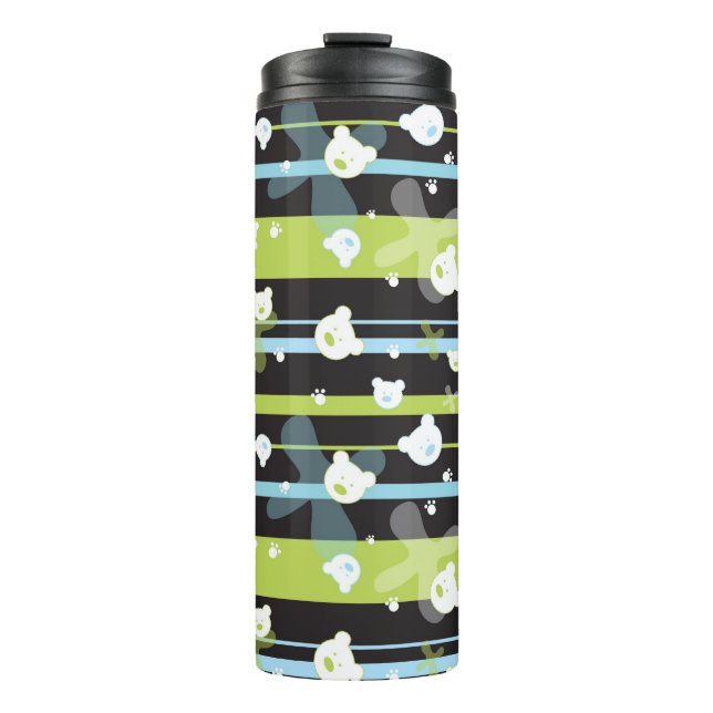 Cute pattern with little bears thermal tumbler (Front)