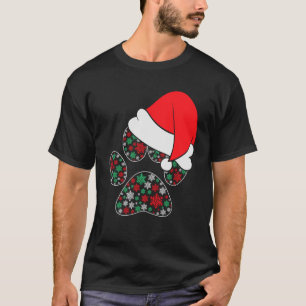 Cute Paw Dog Santa Hat Christmas Xmas Outfit Sweat T-Shirt