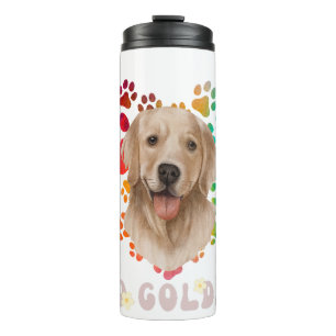 Cute paw Heart golden Dog Breed Proud Animal Lover Thermal Tumbler