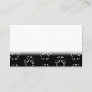 Cute Paw Print Animal Dog Lover White Line Contour Loyalty Card