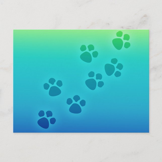 Cute Paw Print Animal Tracks Postcard (Front)
