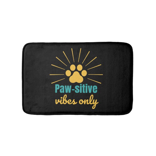 Cute Paw Print Design – Cheerful Animal Lover Home Bath Mat (Front)