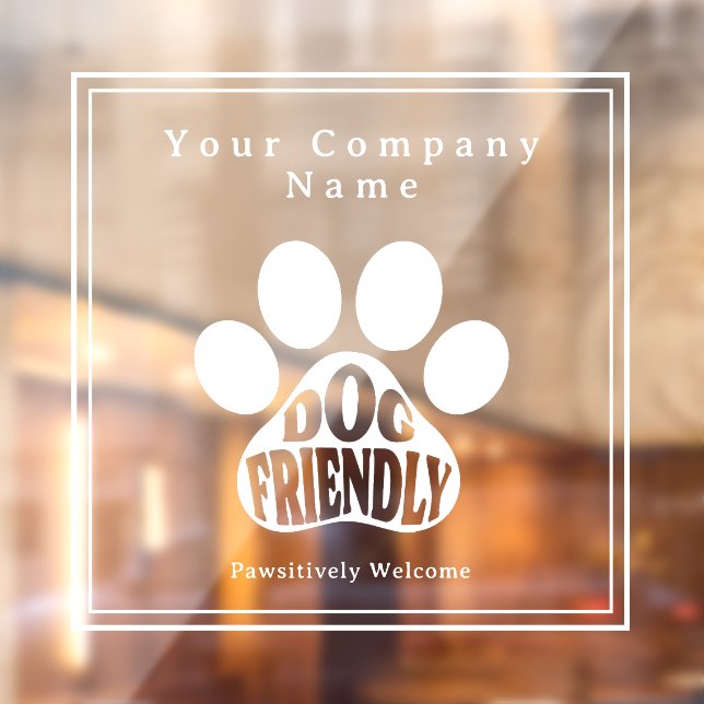 Cute Paw Print Dog Friendly Signage Window Decal (Sheet 2)