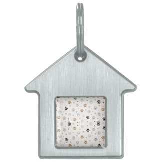 Cute Paw Print Dog ID Tag