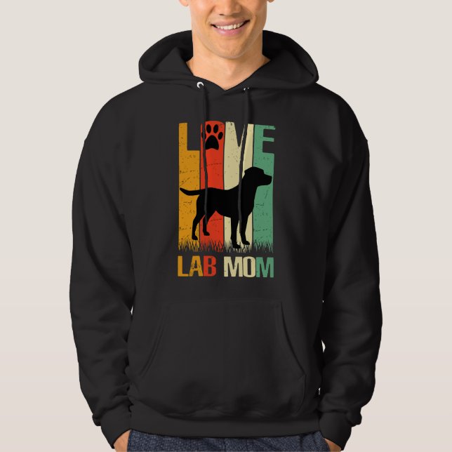 Cute Paw Print Labrador Retriever Lab Dog Dad Mum Hoodie (Front)