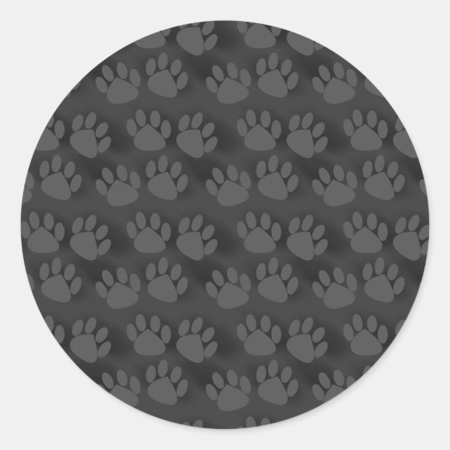 Cute Paw Print Pattern Classic Round Sticker (Front)