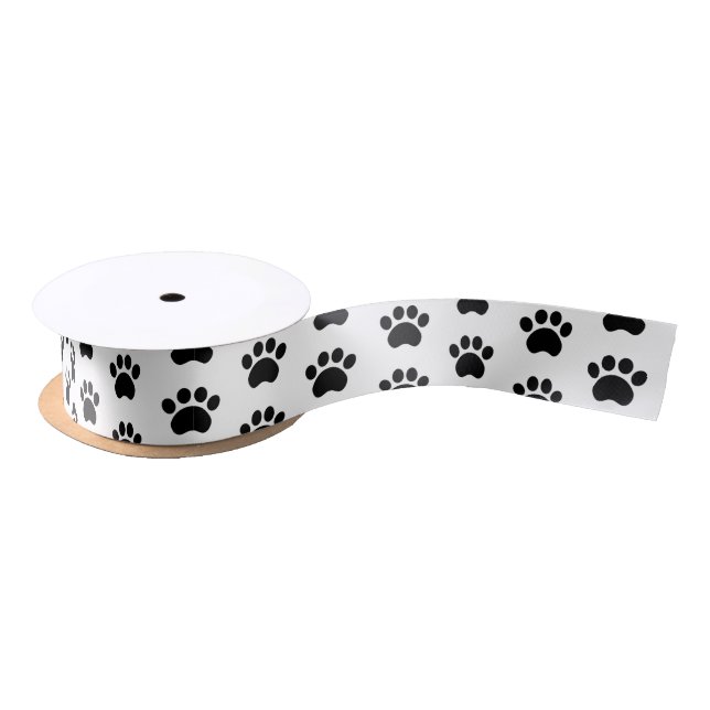 Cute Paw Print Pattern Gift Wrapping Ribbon Satin Ribbon (Spool)