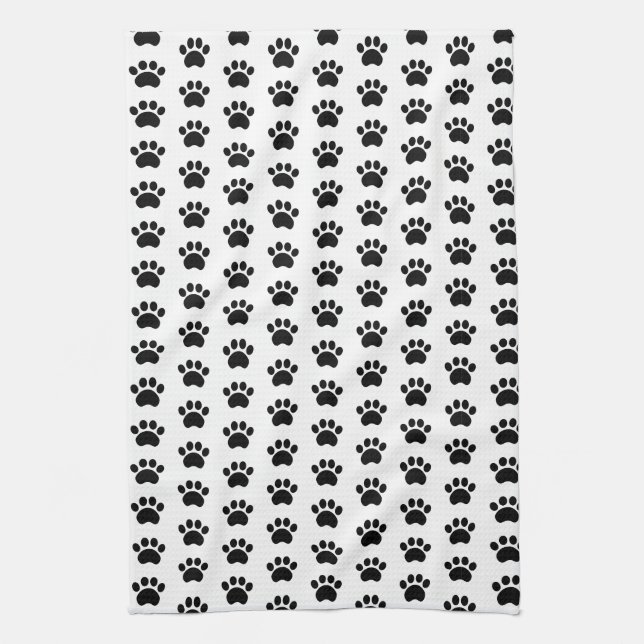 Cute Paw Print Pattern Kitchen Towel (Vertical)
