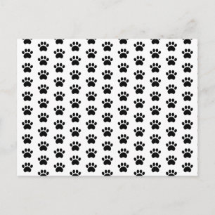 Cute Paw Print Pattern Postcard
