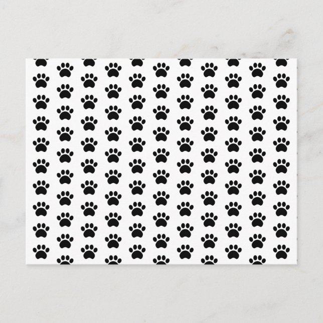 Cute Paw Print Pattern Postcard (Front)