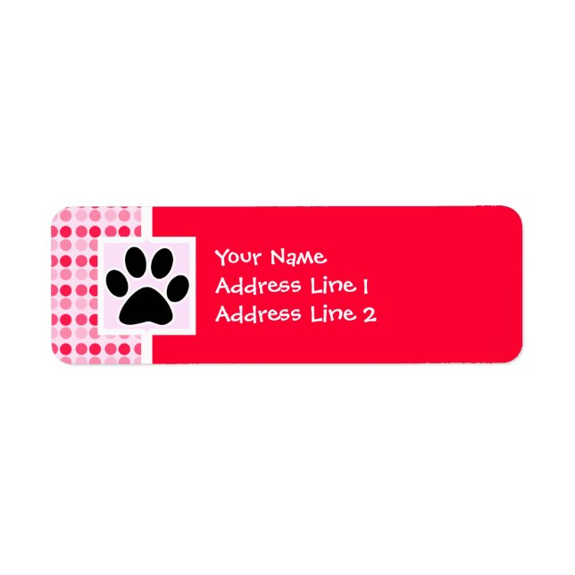 Cute Paw Print Return Address Label (Front)