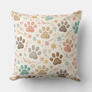 Cute Paw Prints Cushion