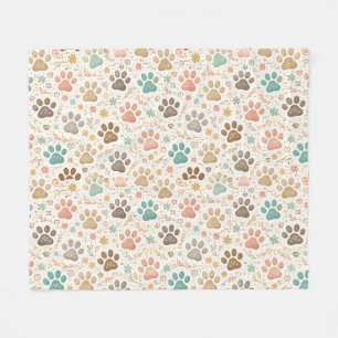 Cute Paw Prints Fleece Blanket