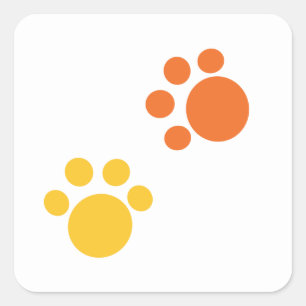 Cute Paw Prints Square Sticker