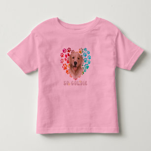 Cute paw Rainbow gradient Heart golden Dog Pet  Toddler T-Shirt