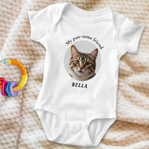 Cute Paw-some Pet Friend Photo Baby Bodysuit
