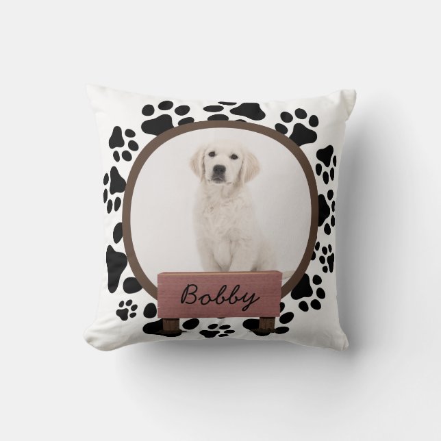  cute paws christmas holiday Custom Dog Photo  Cushion (Front)