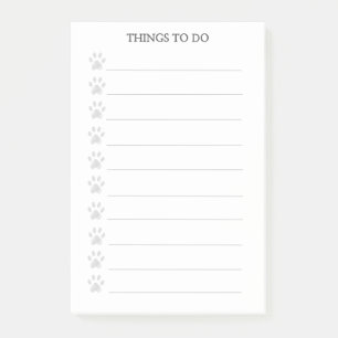 Cute Paws Personalised Things To Do Post-it Notes
