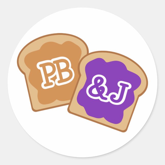 Cute PB&J Classic Round Sticker (Front)