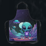 Cute Peace Alien & Space Ship Apron<br><div class="desc">.</div>