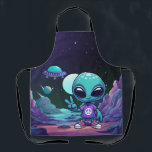 Cute Peace Alien & Space Ship Apron<br><div class="desc">.</div>