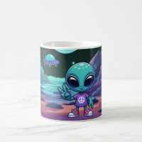Cute Peace Alien & Space Ship