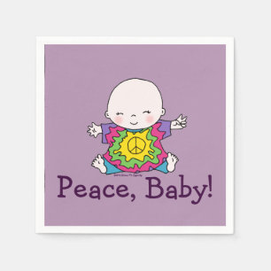 Cute Peace Baby Hippie / Hippy Tie Dye Napkin