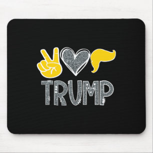 Cute Peace Heart Love Trump Donald Funny Hair Repu Mouse Pad