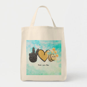 Cute Peace Love Bees  Tote Bag