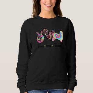 Cute Peace Love Havanese Tie dye Women Dog  Mother Sweatshirt