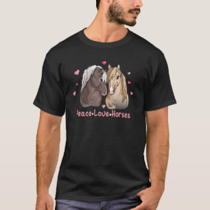 Cute Peace Love Horses Funny Horse Couple Cowgirl T-Shirt