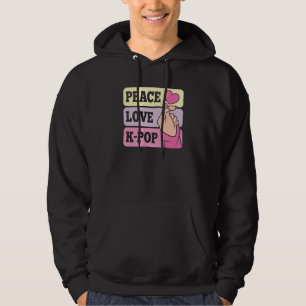 Cute Peace Love K Pop Music Korean Pastel Pink K P Hoodie
